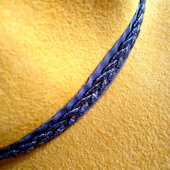 Treasure & Bond Fedora Hat Wool Gold Orange Brown Braided Ribbon One Size - Picture 7 of 8